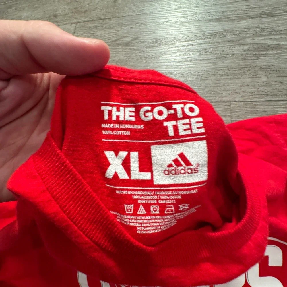Los Angeles Clippers Shirt Mens XL‎ Red Adidas Logo Spellout Short Sleeve Tee